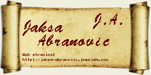 Jakša Abranović vizit kartica